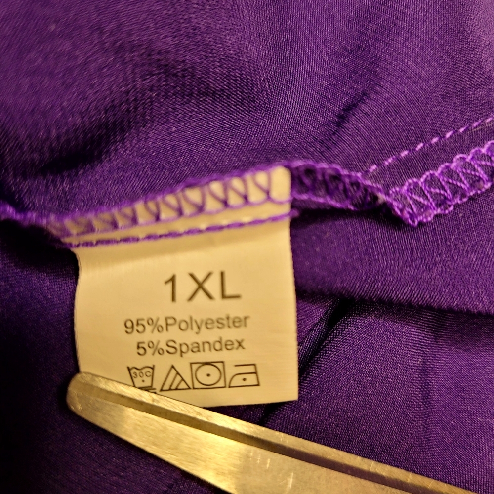 Women's Chemise Purple Lace Trim Nightgown Lingerie Slip - Picture 3 of 3